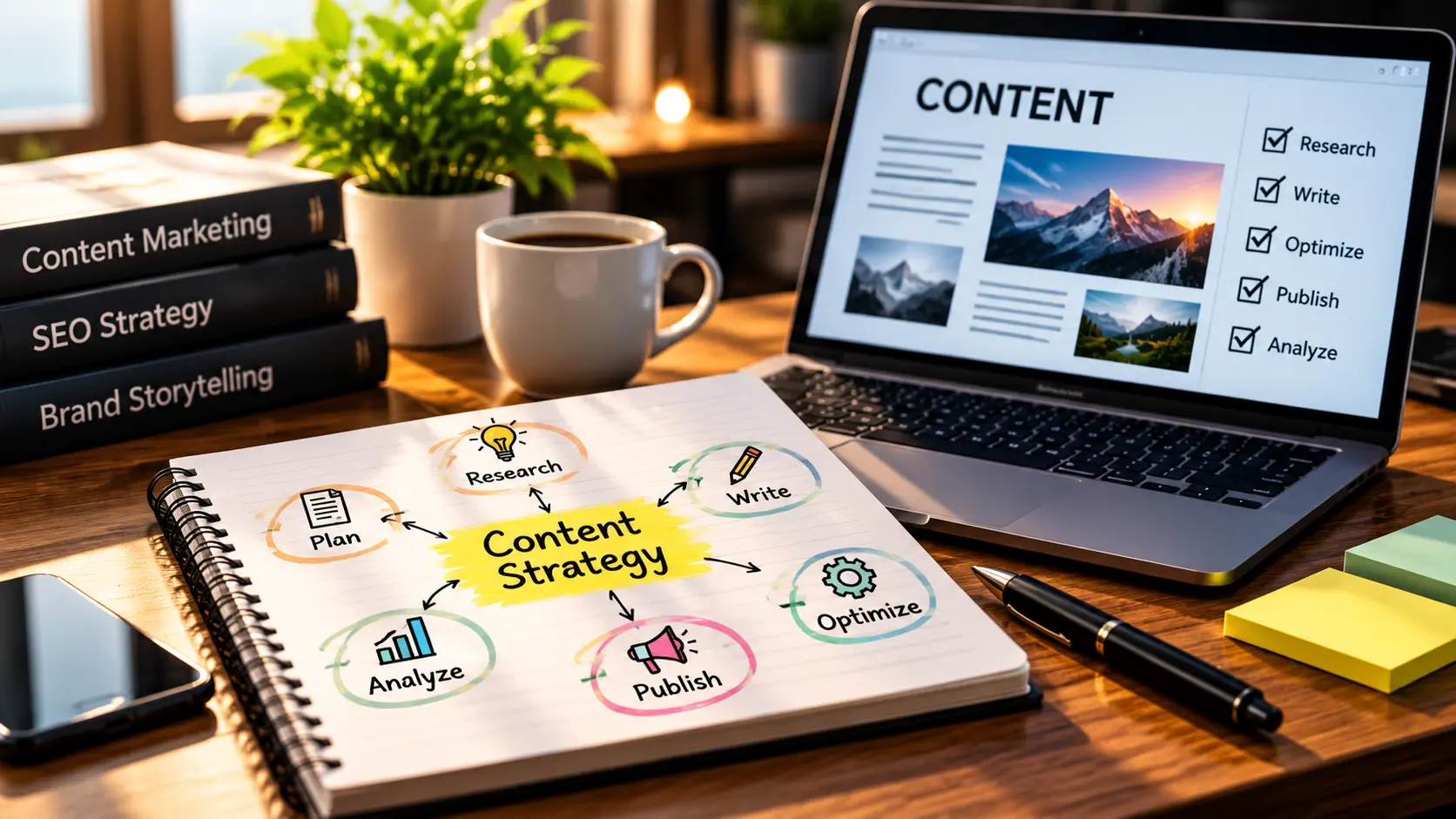 Research materials for content planning