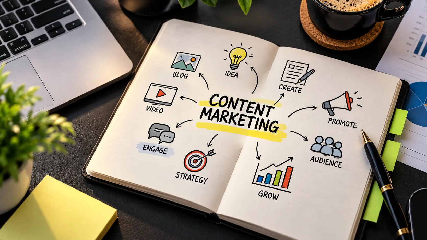 Content structure and publishing plans in a notebook